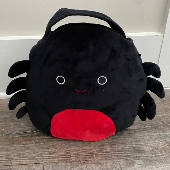 EUC Original Squishmallows Bella Spider Treat Pail Halloween Plush Candy Bag 12” - Picture 2 of 7